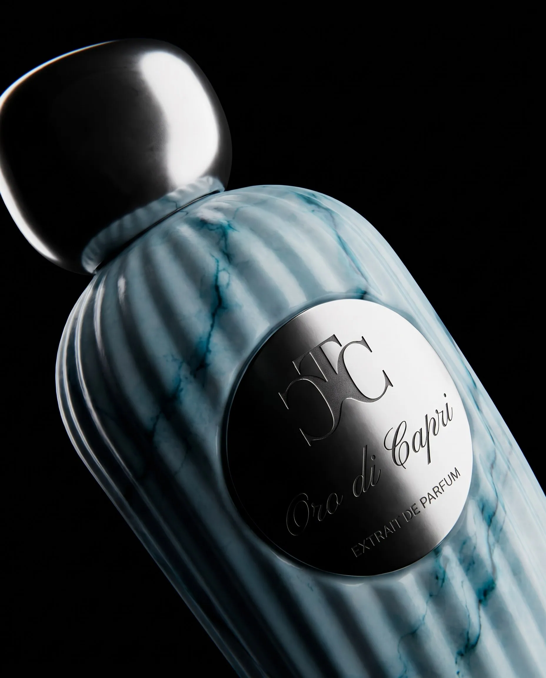 Türkis marmorierter Countrance Oro di Capri Parfümflakon